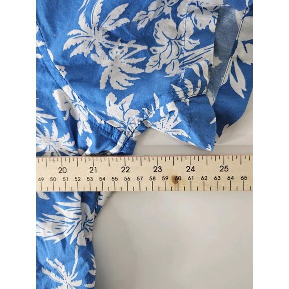 Gap Shirt Mens M Blue Button Up Camp Hawaiian Standard Fit Floral - Picture 4 of 6